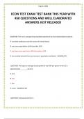 ECON TEST EXAM TEST BANK THIS YEAR WITH 450 QUESTIONS AND WELL ELABORATED ANSWERS JUST RELEASED