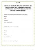 HESI A2 V2 COMPLETE ENTRANCE EXAM QUESTIONS AND ANSWERS GRAMMAR&comma; VOCABULARY&comma; READING COMPREHENSION STUDY GUIDE ALL WITH 450 QUESTIONS AND DETAILED SOLUTIONS 