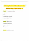 AP Biology Bundled Exam with 100&percnt; correct answers