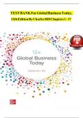TEST BANK For Global Business Today&comma; 12th Edition By Charles Hill&comma; Verified Chapters 1 - 17&comma; Complete Newest Version