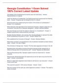 Georgia Constitution 1 Exam Solved 100&percnt; Correct Latest Update