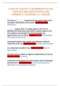 LAW OF AGENCY CHAMPIONS EXAM NEWEST 2025 QUESTIONS AND CORRECT ANSWERS &vert; A&plus; GRADE