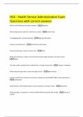HSA - Health Service Administration Exam Questions with correct answers