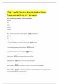 HSA - Health Service Administration Exam Questions with correct answers