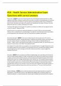 HSA - Health Service Administration Exam Questions with correct answers
