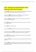 HSA - Health Service Administration Exam Questions with correct answers