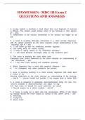 - MDC III Exam 2 RASMUSSEN QUESTIONS AND ANSWERS