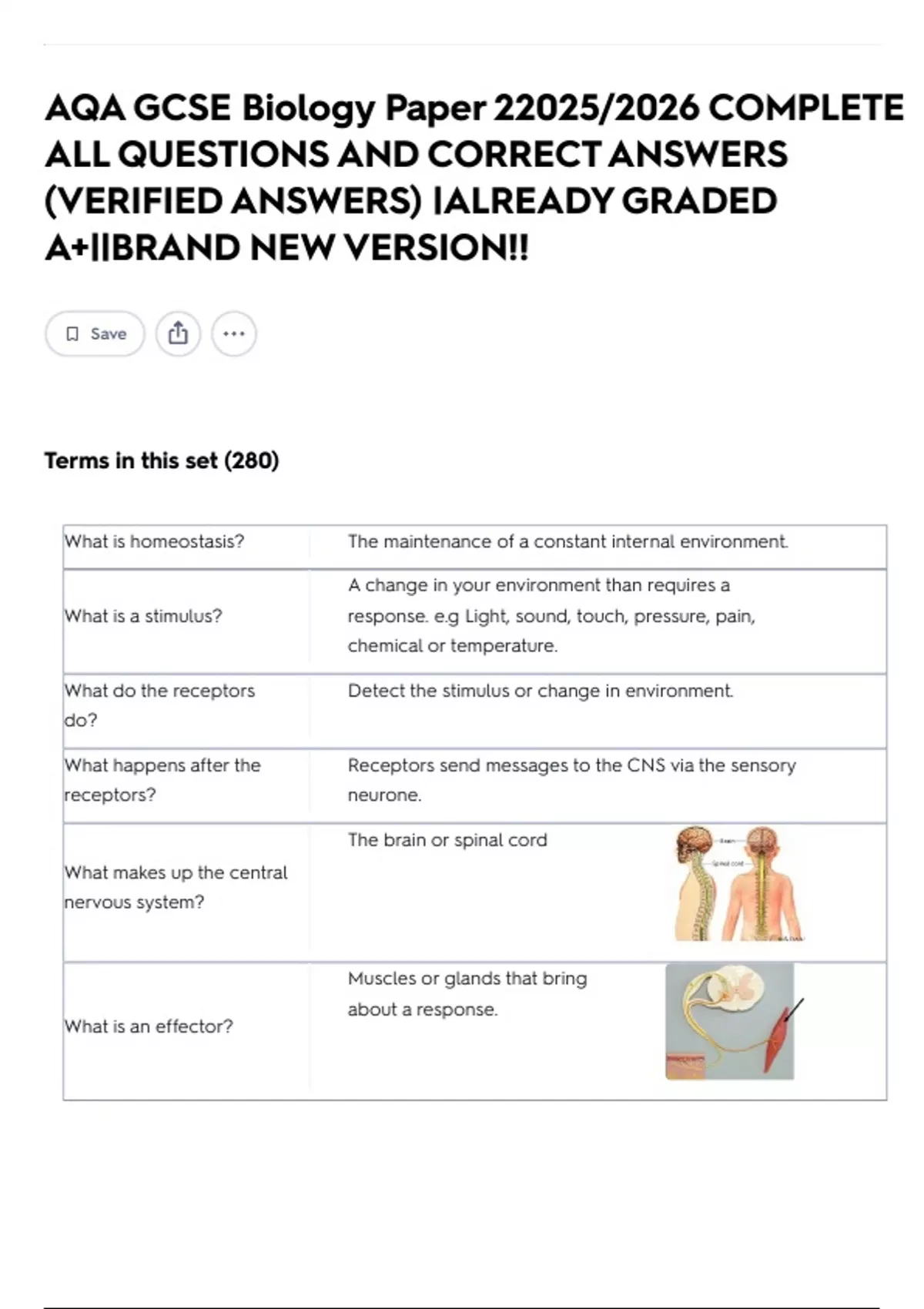 AQA GCSE Biology Paper 22025/2026 COMPLETE ALL QUESTIONS AND CORRECT ...