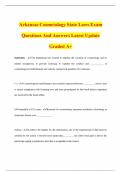 Arkansas Cosmetology State Laws Exam Questions And Answers Latest Update Graded A&plus;