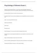 Psychology of Women Exam 1Actual Questions With Correct Detailed Answers&vert; Success Guaranteed&period;