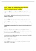 HSA - Health Service Administration Exam Questions with correct answers