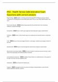 HSA - Health Service Administration Exam Questions with correct answers