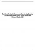 Test Bank For Health Assessment for Nursing Practice&comma; 7th Edition by Susan F Wilson&comma; Jean Foret Giddens All Chapters 1-24