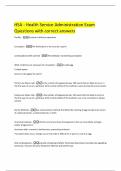 HSA - Health Service Administration Exam Questions with correct answers