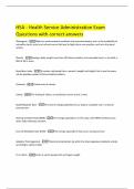 HSA - Health Service Administration Exam Questions with correct answers