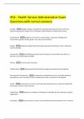 HSA - Health Service Administration Exam Questions with correct answers