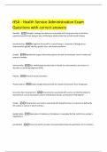 HSA - Health Service Administration Exam Questions with correct answers