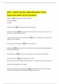 HSA - Health Service Administration Exam Questions with correct answers