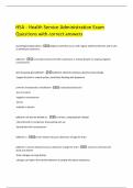 HSA - Health Service Administration Exam Questions with correct answers