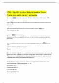 HSA - Health Service Administration Exam Questions with correct answers