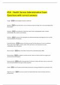 HSA - Health Service Administration Exam Questions with correct answers