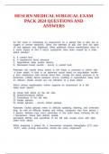 HESI RN MEDICAL SURGICAL EXAM PACK 2024 QUESTIONS AND ANSWERS
