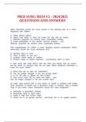 MED SURG HESI V2 - 2024&sol;2025 QUESTIONS AND ANSWERS