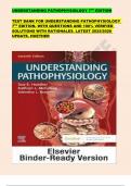 UNDERSTANDING PATHOPHYSIOLOGY 7TH EDITION TEST BANK FOR UNDERSTANDING PATHOPHYSIOLOGY  7 TH EDITION&period; WITH QUESTIONS AND 100&percnt; VERIFIED  SOLUTIONS WITH RATIONALES&period; LATEST 2025&sol;2026 UPDATE&period; HUETHER