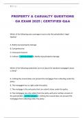 PROPERTY & CASUALTY QUESTIONS GA EXAM 2025 &vert; CERTIFIED Q&A