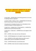 RELATIVITY CERTIFIED ADMINISTRATOR &lpar;RCA&rpar; 8&period;1 TEST QUESTIONS AND FULLY CORRECT ANSWERS