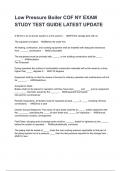 Low Pressure Boiler COF NY EXAM STUDY TEST GUIDE LATEST UPDATE
