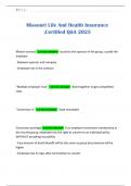 Missouri Life And Health Insurance &semi;Certified Q&A 2025