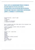 NGN ATI LEADERSHIP PROCTORED EXAM 2024 ACTUAL EXAM 2 VERSIONS EACH WITH QUESTIONS WITH DETAILED VERIFIED ANSWERS &lpar;100&percnt; CORRECT ANSWERS&rpar;