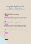 Physical Fitness Basics- Practice &sol;Exam Questions & Correct Answers       