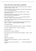 NFSC 303 FINAL QUESTIONS & ANSWERS