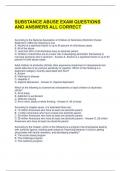 SUBSTANCE ABUSE EXAM QUESTIONS AND ANSWERS ALL CORRECT 
