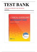 TEST BANK For Clinical Guidelines in Primary Care 4th Edition By Hollier&vert; Verified Chapter's 1 - 19 &vert;