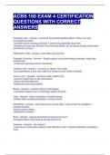 ACBS 160 EXAM 4 CERTIFICATION QUESTIONS WITH CORRECT ANSWERS 