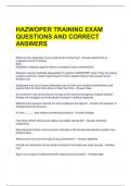 HAZWOPER TRAINING EXAM QUESTIONS AND CORRECT ANSWERS 