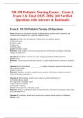 NR 328 Pediatric Nursing Exams &ndash; Exam 1&comma; Exam 2 & Final &lpar;2025&ndash;2026&rpar; &vert; 60 Verified Questions with Answers & Rationales