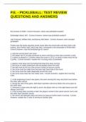 P&period;E&period; - PICKLEBALL TEST REVIEW QUESTIONS AND ANSWERS