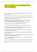 PE PICKLEBALL EXAM QUESTIONS AND ANSWERS &lpar;GRADED A&rpar;