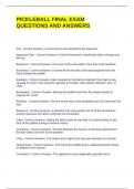 PICKLEBALL FINAL EXAM QUESTIONS AND ANSWERS