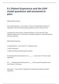 5&period;1 Patient Experience and the GAP model questions well answered to pass