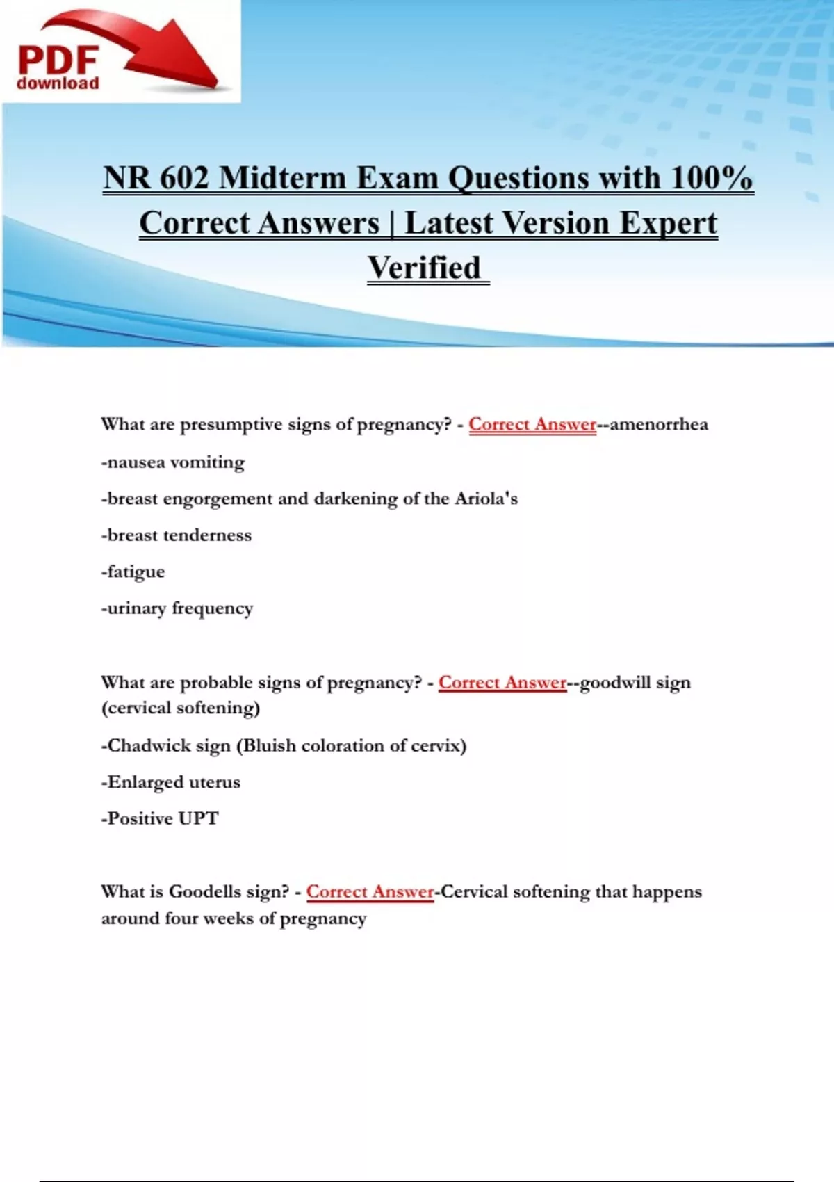 NR 602 Midterm Exam Questions with 100% Correct Answers | Latest ...