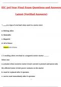 IEC FINAL EXAM Year 3 Complete Latest &lpar;2025 &sol; 2026&rpar; Questions with 100&percnt; Verified Correct Answers &vert; Latest Updated Version