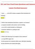 IEC FINAL EXAM 2nd Year Complete Latest &lpar;2025 &sol; 2026&rpar; Questions with 100&percnt; Verified Correct Answers &vert; Latest Updated Version
