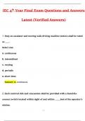 IEC FINAL EXAM 4th Year Complete Latest &lpar;2025 &sol; 2026&rpar; Questions with 100&percnt; Verified Correct Answers &vert; Latest Updated Version