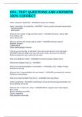 CRL&period; TEST QUESTIONS AND ANSWERS 100&percnt; CORRECT