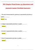 IEC Chapter FINAL EXAM 135 Complete Latest &lpar;2025 &sol; 2026&rpar; Questions with 100&percnt; Verified Correct Answers &vert; Latest Updated Version